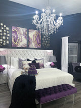 Braided Look Fluffy Soft Faux Fur Fabric - Gray White Braided Look, 104" X 93" (Cal King/Eastern King)