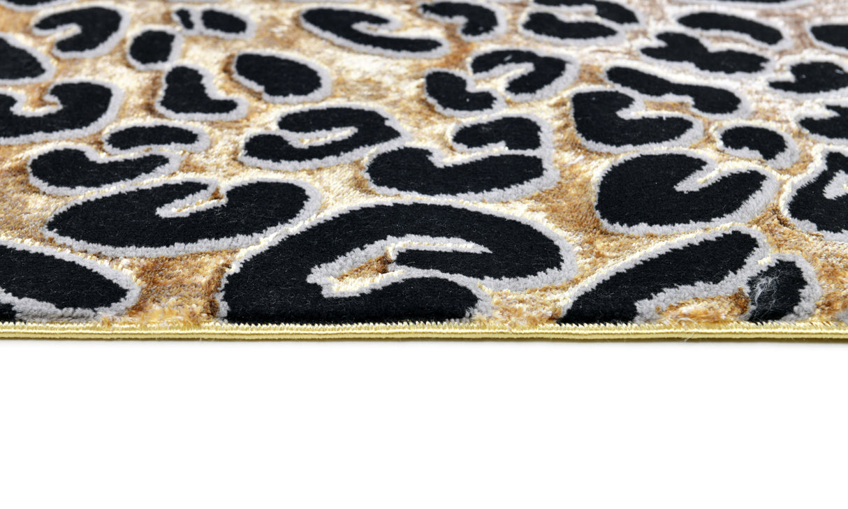 Luxury Soft-Touch Polyester Fabric - Bronze, Metallic Copper And Black Cheetah Print, 5' 3" X 7' 6", 7' 9" X 10' 5", 10' X 13' (1 Unit)