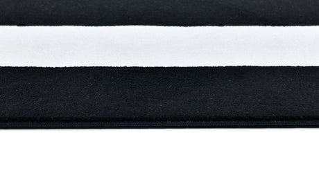 Z341A Polyester Fabric - Black & White Geometric Square Area Rug, Soft Texture, Modern Design, 5' 3" X 7' 6" (1 Piece)