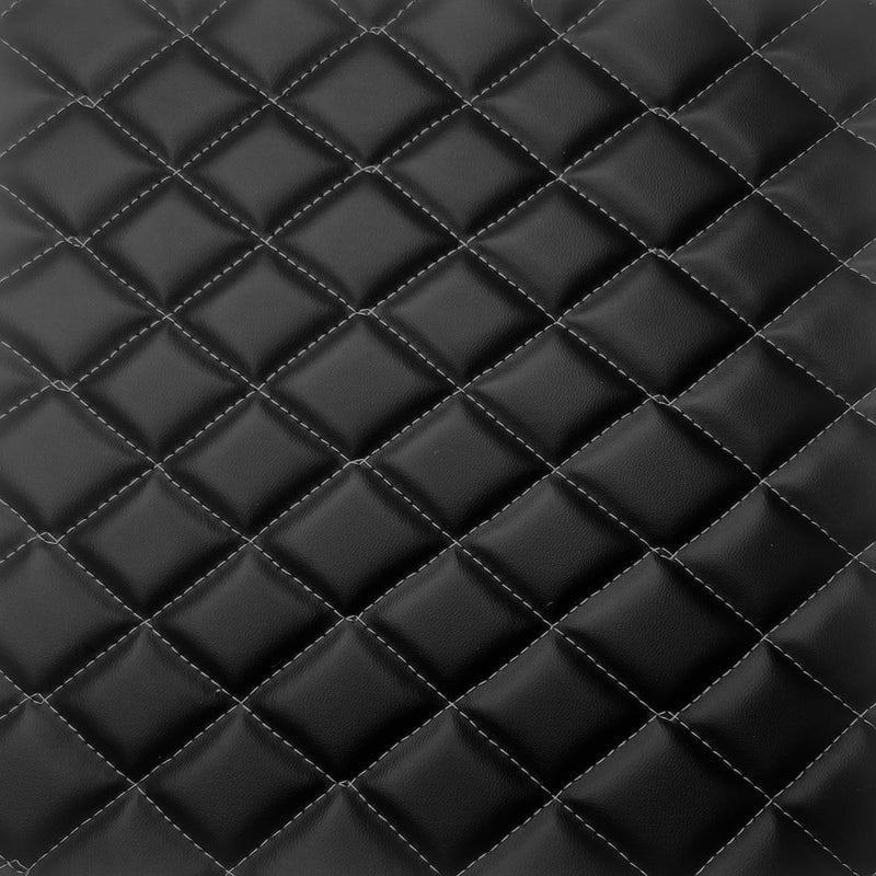 Diamond Quilted Vinyl Fabric Faux Leather with Foam Backing, 54" Wide, Ideal for Upholstery & Crafts