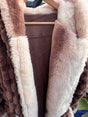 Rexa Robe 4 Faux Fur Fabric - Chocolate Brown, Tone-On-Tone Champaign Cozy Interior, Long Sleeve, Long Length (1 Robe)
