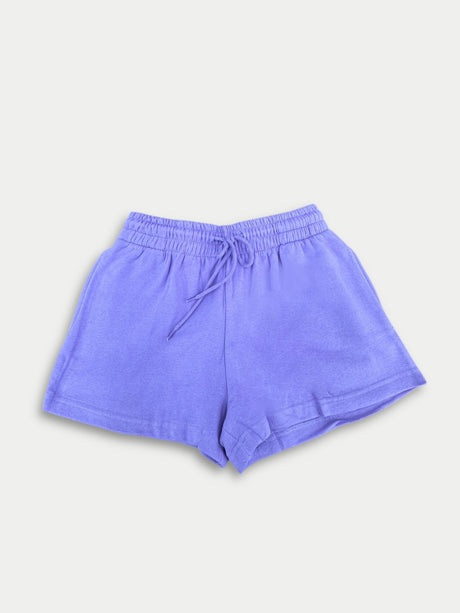 Lucky Women Shorts Cotton Fabric - Lavender, Elastic Waistband, Drawstring (1 Piece)