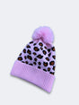 Leopard Beanies Acrylic Fabric - Light Pink Leopard Design, One Size Fits All (1 Piece)