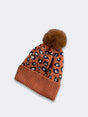 Leopard Beanies Acrylic Fabric - Autumn Leopard Print, One Size Fits All (1 Piece)