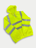 Safety Pullover Safety Yellow Fabric - Yellow, Reflective Stripes, Zip-Up Hoodie (1 Piece)