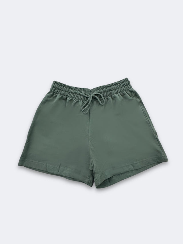 Lucky Women Shorts Cotton Fabric - Olive, Elastic Waistband, Drawstring (1 Piece)
