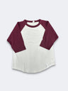 Lucky Raglan Baseball Youth Cotton Fabric - White/Maroon, Raglan Sleeve, Youth Sizes (5 Pieces)
