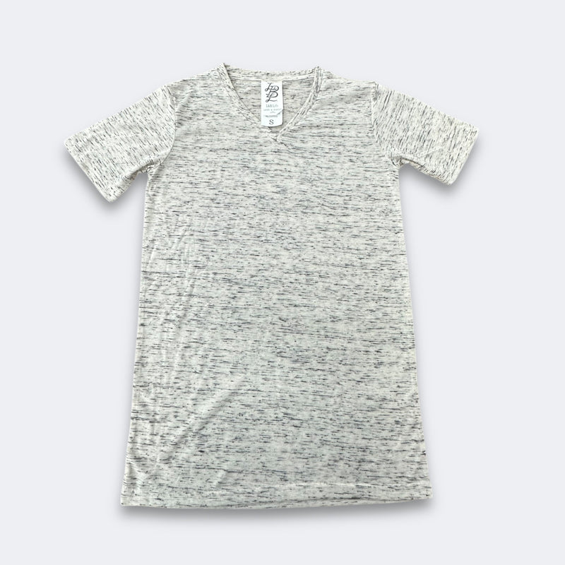 LBL Marble Shirt Polyester Spandex Fabric - Heather Tan, V-Neck, Unisex (1 Piece)