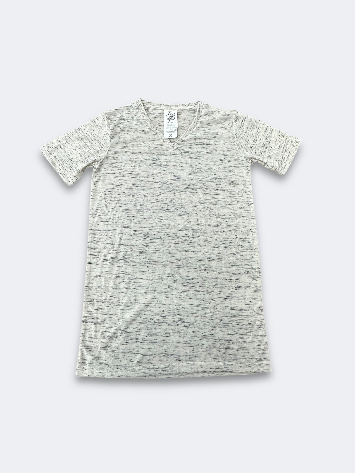 LBL Marble Shirt Polyester Spandex Fabric - Heather Tan, V-Neck, Unisex (1 Piece)