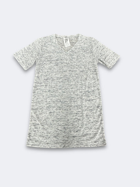 LBL Marble Shirt V-Neck Polyester Spandex Fabric - Heather White, Marbled, Unisex, Size S-2XL (1 Piece)