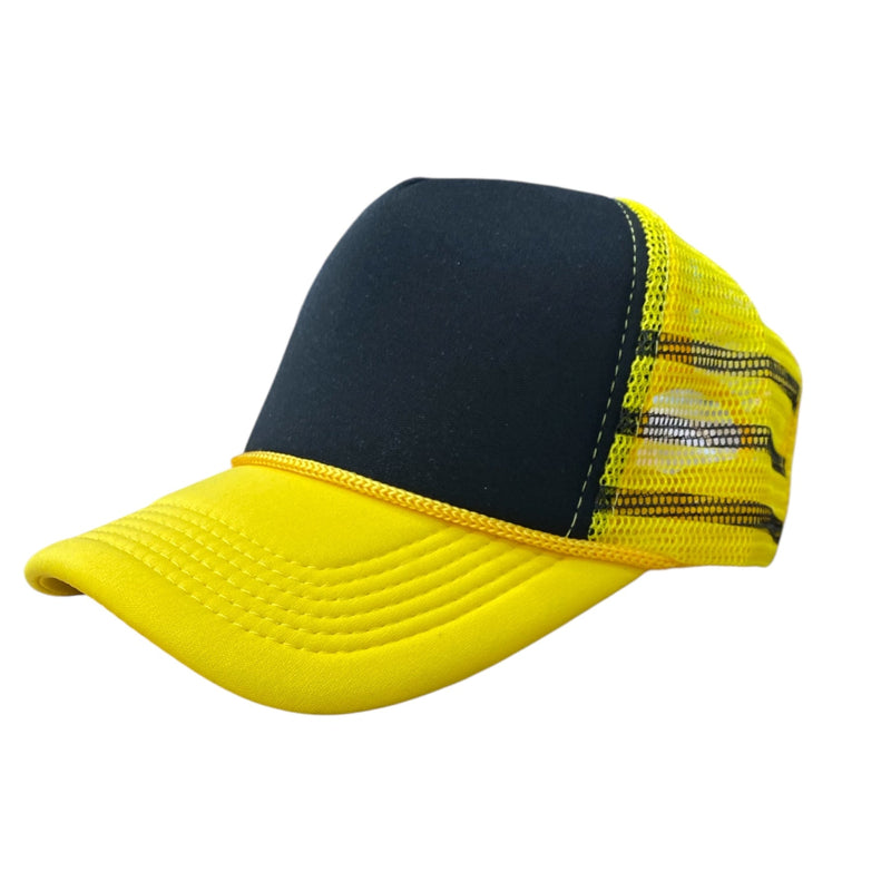 Checker Hat Caps - Black/Yellow Checkerboard Pattern (1 Unit)