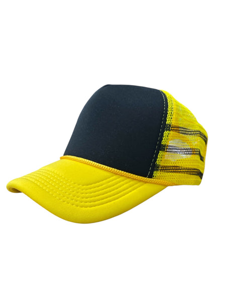 Checker Hat Caps - Black/Yellow Checkerboard Pattern (1 Unit)