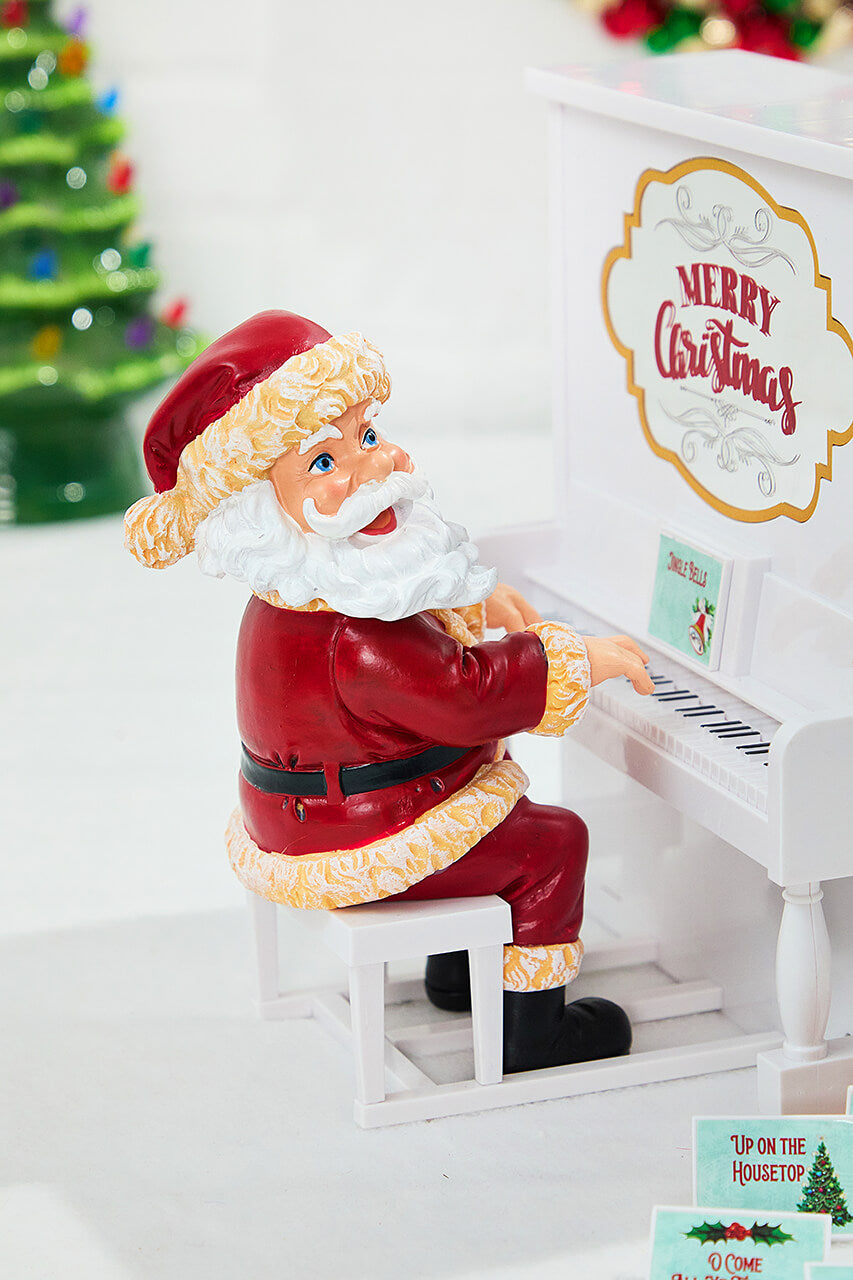 10" Mr. Christmas Sing Along Santa W/ 12 Song Sheets