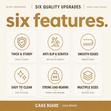 12mm Thick Food Grade Cake Board Waterproof Embossed Round Cake Tray