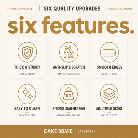 12mm Thick Food Grade Cake Board Waterproof Embossed Round Cake Tray