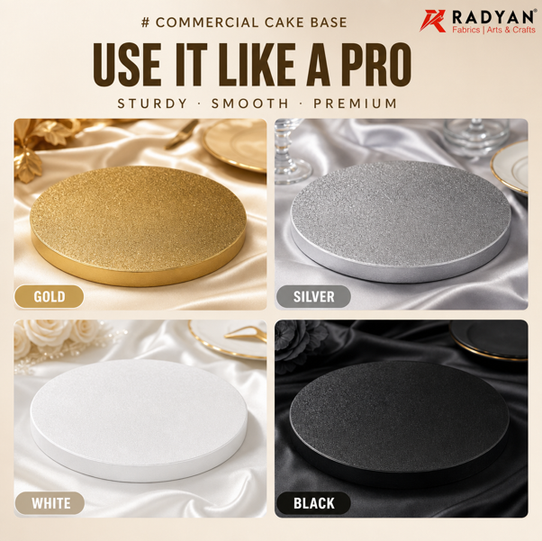 12mm Thick Food Grade Cake Board Waterproof Embossed Round Cake Tray