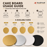 12mm Thick Food Grade Cake Board Waterproof Embossed Round Cake Tray