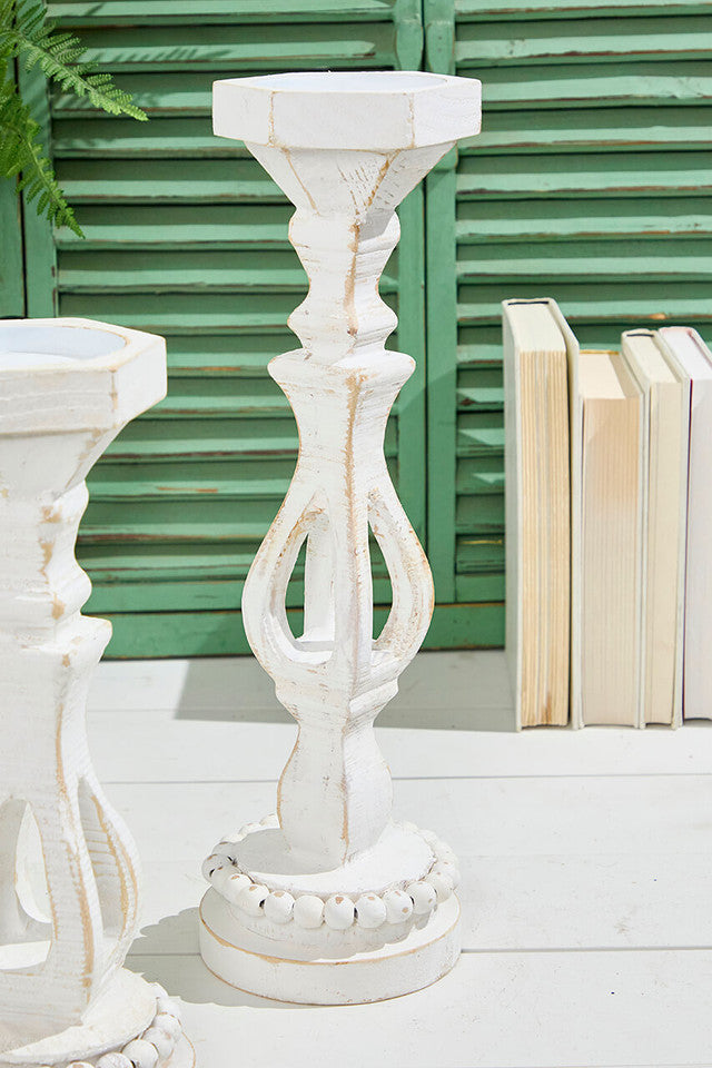 13 Inchto 16 Inch Pillar Wood Candle Holder Set Decorative Wooden Candle Stand Set