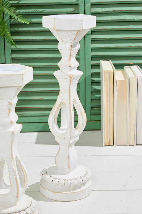 13 Inchto 16 Inch Pillar Wood Candle Holder Set Decorative Wooden Candle Stand Set