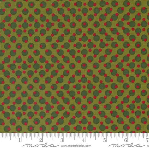 Cotton Fabric Pine Valley Mistletoe Green Geometric Dots 44"/45"