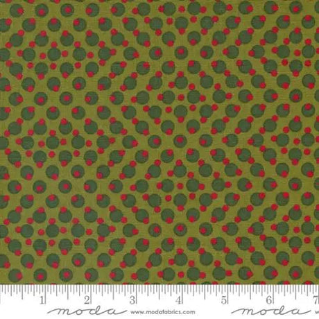 Cotton Fabric Pine Valley Mistletoe Green Geometric Dots 44"/45"