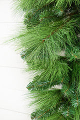 36 Inch Jumbo Pine Teardrop Christmas Door Hanging Holiday Wreath Vertical Teardrop Evergreen Entryway Wall Decor