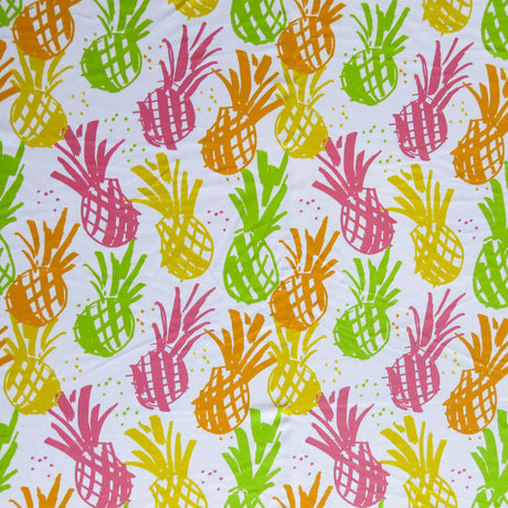 Poly Spandex Swimsuit Fabric Fluorescent Pineapples