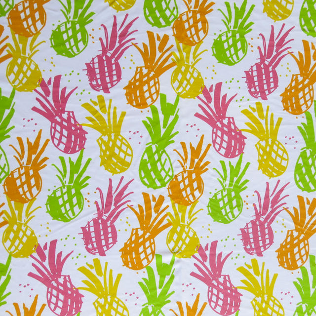 Poly Spandex Swimsuit Fabric Fluorescent Pineapples