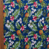 Swim Knit Pineapples and Fauna on Navy