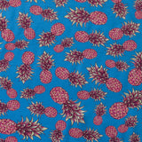 Nylon Spandex Swimsuit Fabric Pineapples on Blue