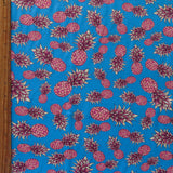 Nylon Spandex Swimsuit Fabric Pineapples on Blue
