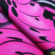Bloomers Nylon Spandex Fabric - Pink/Black Feather Print, 58/60" Width (1 Yard)