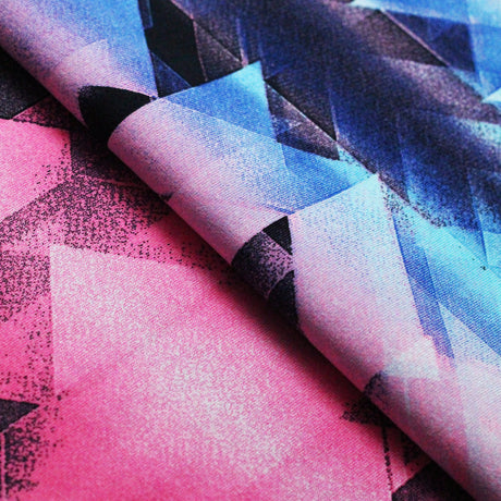 Diamond Blast Nylon Spandex Fabric - Pink/Purple Modern Geometric Print, 58/60" Width (1 Yard)