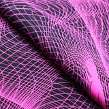 Infinity Nylon Spandex Fabric - Blue/Pink/Yellow Abstract Wave Print, 58/60" Width (1 Yard)