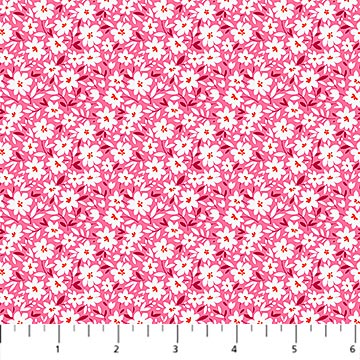 Cotton Print Pink Daisies Pocket Posies Fabric