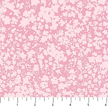 Cotton Pink Fields Flourish Fabric 44/45"