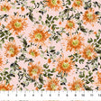 Pink Large Floral Flourish Cotton Fabric 44/45"