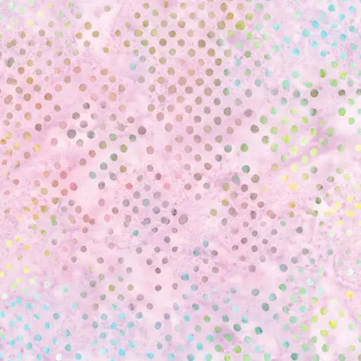 Cotton Print Pink Lilac Diamond Dots Fabric 44/45"