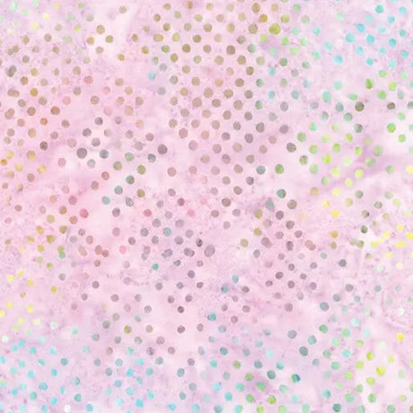 Cotton Print Pink Lilac Diamond Dots Fabric 44/45"