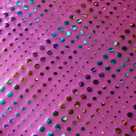 Matrix Tracer Nylon Spandex Fabric - Multicolor Polka Dots Hologram, 58/60" Width (1 Yard)