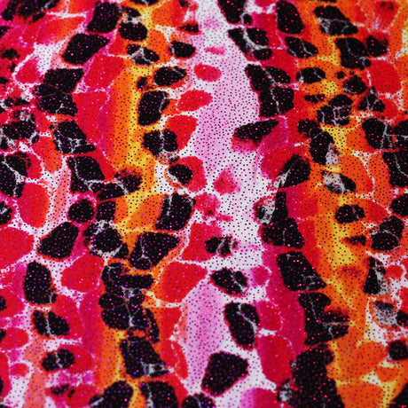 Safari River Nylon Spandex Fabric - Glitter Multicolor Stone River Print, 58-60" Width (1 Yard)