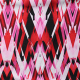Perplexed Polyester Spandex Tricot Fabric - Multicolor Ikat Diamond Geometric, 58/60" Width (1 Yard)