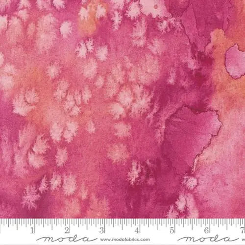 Cotton Fabric Pink Rose Flow Basic Watercolor Painting 44/45" Wide