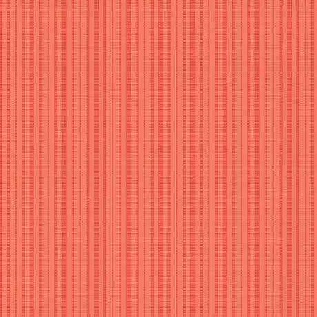 Cotton Stripe Fabric Dahlias At Dusk Pink Salmon 44/45"