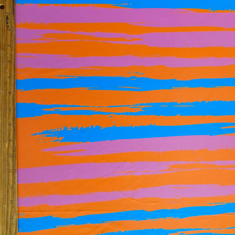 Swim Knit Poly Spandex Bright Stripes