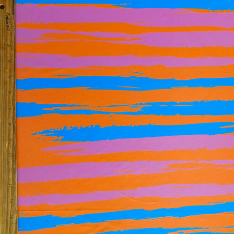Swim Knit Poly Spandex Bright Stripes
