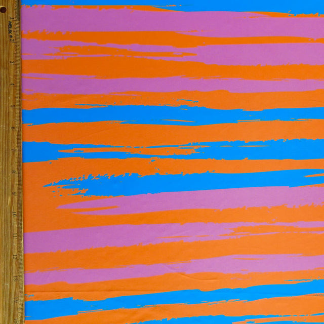 Swim Knit Poly Spandex Bright Stripes