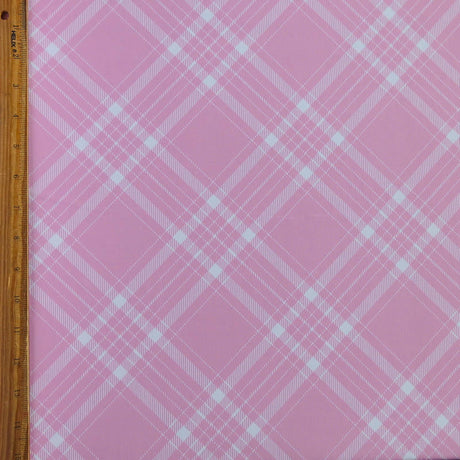 Swim Knit Pink Picnic Check Poly Spandex 4-Way Stretch