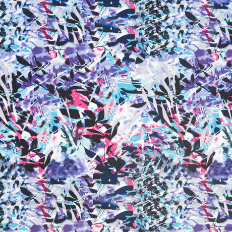 Swim Knit Poly Spandex Abstract Floral Print