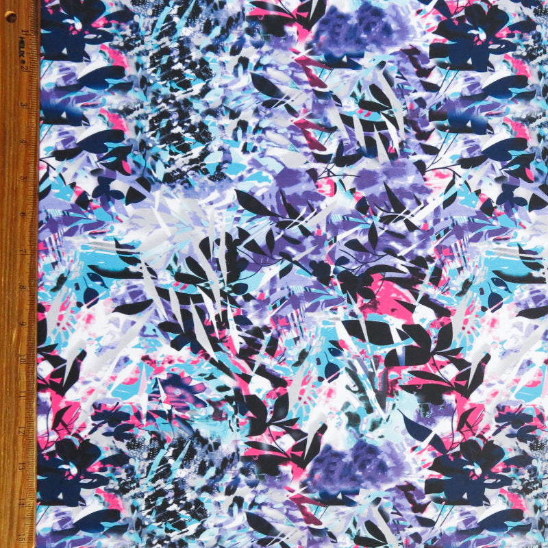 Swim Knit Poly Spandex Abstract Floral Print